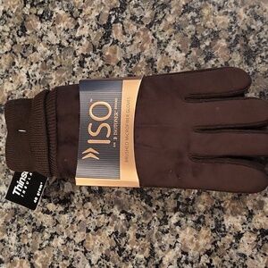 Isotoner men's brown winter NWT gloves W/ wrist sock attached 40G thinsulate